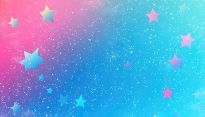Light blue 2D cartoon background featuring vibrant stars Colorful abstract illustration with gradient star design suitable for promotional materials