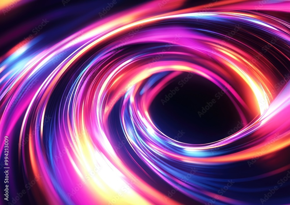 Poster abstract glowing wires a vibrant computer generated image showcasing fractal art with bright lines a