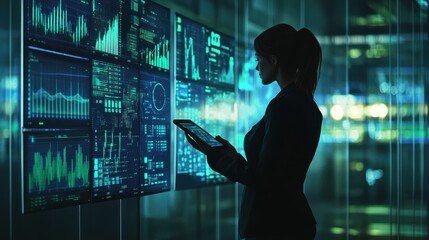 The Businesswoman Analyzing Data