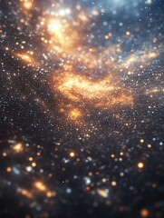 Stunning 3D sci fi illustration of an expansive deep space scene filled with stars and galaxies rendered in high quality 5K