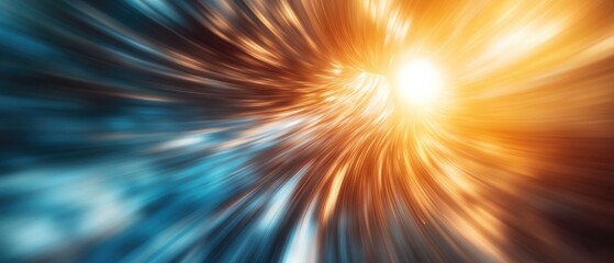 Obraz premium Abstract blurred background in shades of blue and brown resembling sunlight streaming through an opening in the ground