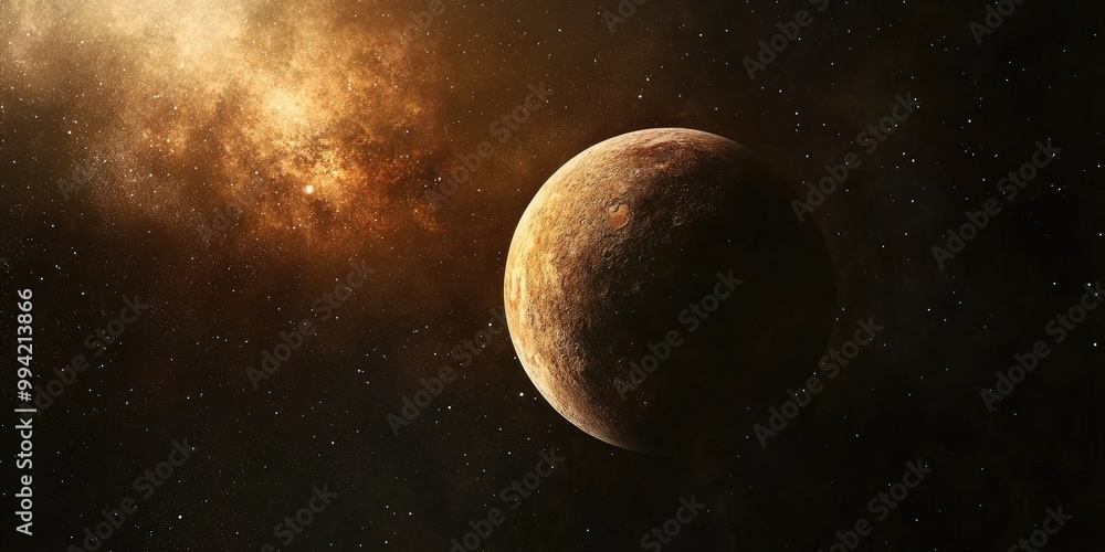 Poster abstract image of a planetary concept in the vastness of outer space