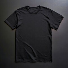 A black t-shirt on a black background