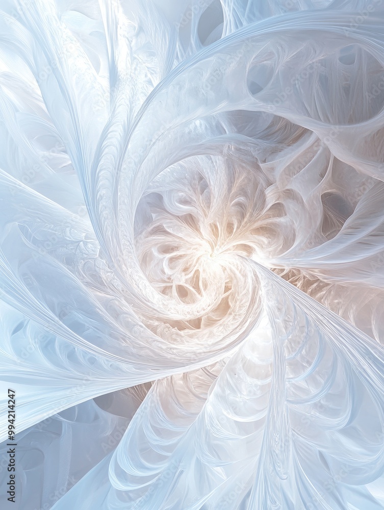 Aufkleber abstract white fractal light background in a fantasy 3d rendering style