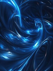 Obraz premium Abstract blue fractal light background in a fantasy 3D rendering style