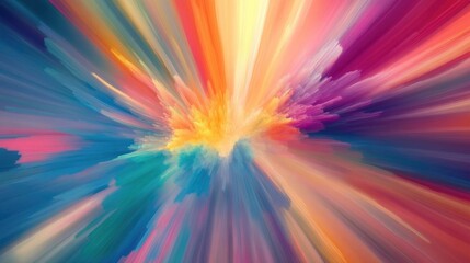 Obraz premium Vibrant multicolored abstract backdrop featuring dynamic rays of color in motion