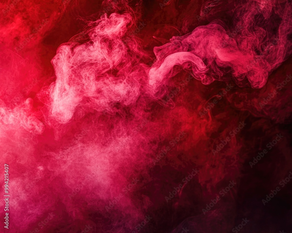 Poster vibrant red smoke swirls in the background creating a dynamic and eye catching visual effect