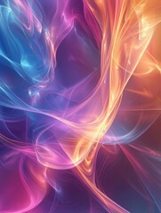 Naklejka premium Abstract multicolor fractal light background rendered in a 3D style
