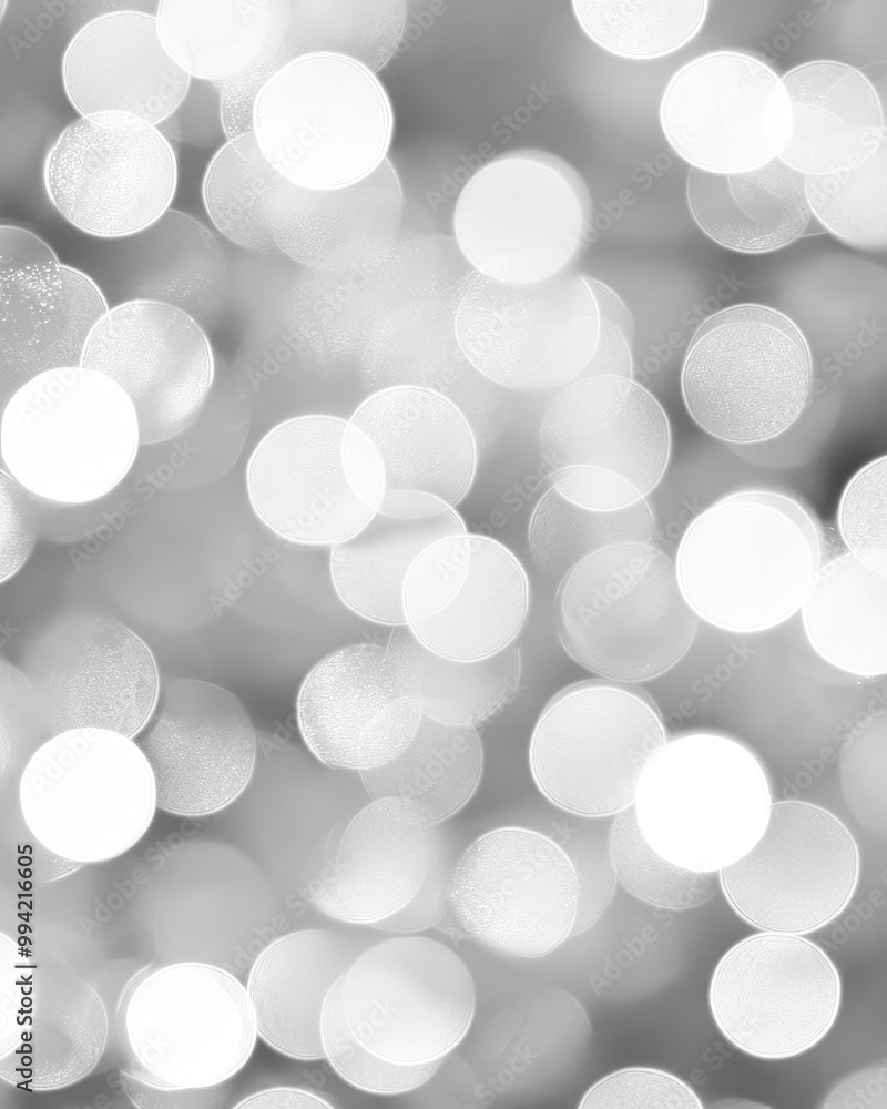 Wall mural unique abstract bokeh lights in gray and white creating a defocused festive atmosphere