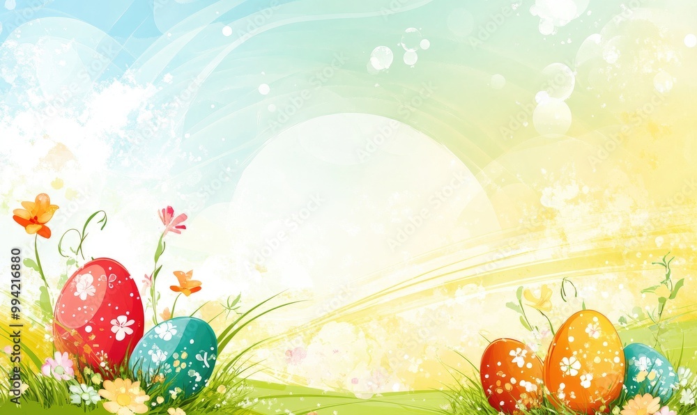 Poster abstract easter themed background spring design a3 format