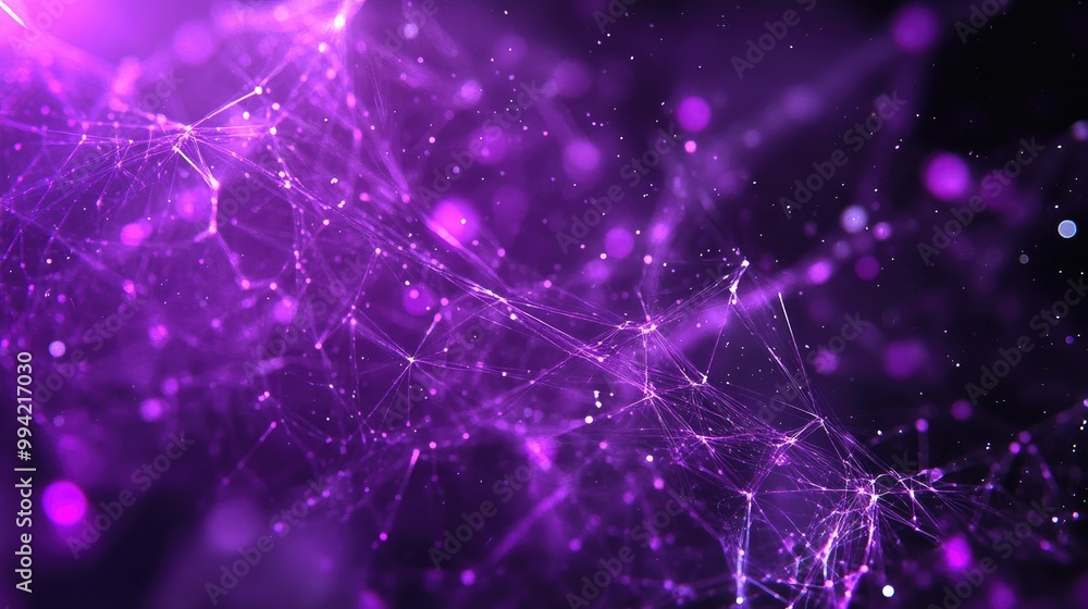 Poster vibrant purple abstract plexus backdrop created with computer graphics in a three dimensional render