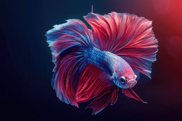 Obraz premium Isolated mandala art featuring a Betta fish on a dark background