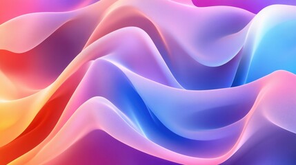 Obraz premium Vibrant digital backdrop featuring flowing curved lines in various colors Illustration