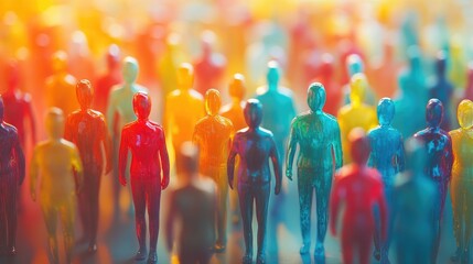 Vibrant human figures categorized by buying habits and financial ability