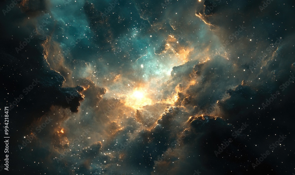 Aufkleber infinite universe featuring stars and galaxies in outer space cosmic artwork created through 3d rend