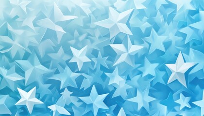 Fototapeta premium Light blue 2D cartoon texture featuring stunning stars A contemporary geometric abstract illustration ideal for ads posters and banners