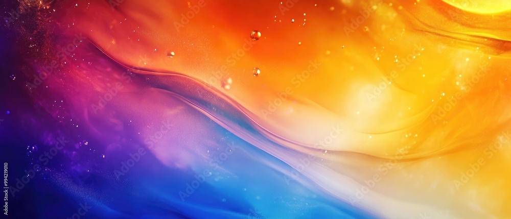 Poster vibrant abstract background with dynamic multicolored motion effects featuring an artistic illustrat