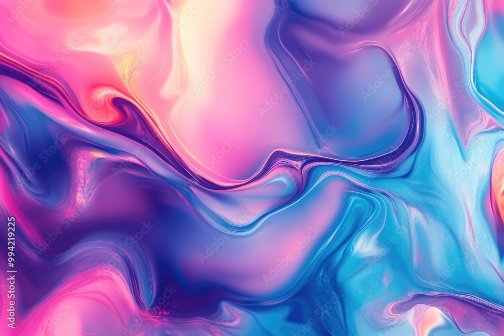 Poster vibrant abstract background featuring fluid shapes in blue pink and violet creating a lively and pla