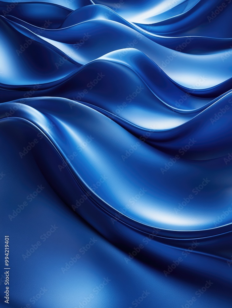 Poster fantasy 3d rendering of a blue abstract wave backdrop