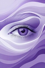 Abstract background featuring eye design with purple waves