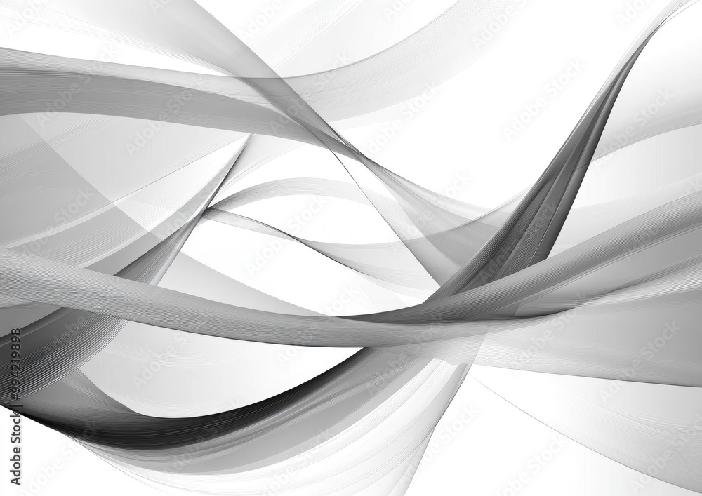 Poster greyscale digital abstract background featuring creative curved lines illustration
