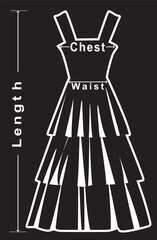 Clothes dimensions icon. vector illustration