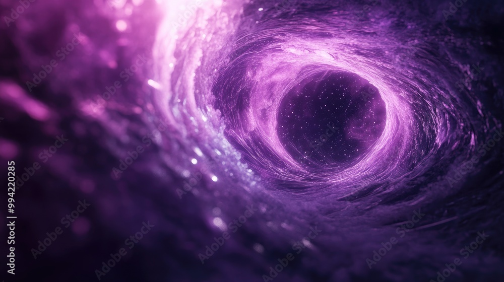 Poster enchanting purple light and smoke create an abstract vortex of particles within a futuristic portal 
