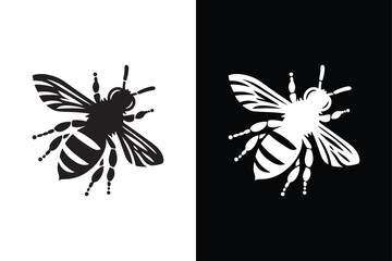 Bee Beauty in Black And White vector icon.