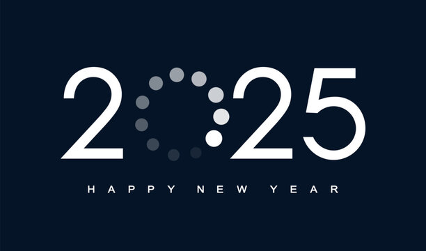 Vector. Happy new year 2025 logo text design. Design templates with 2025 typographic logo. 2025 happy new year symbols collection