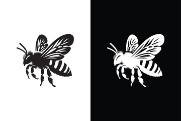 Bee Beauty in Black And White vector icon.