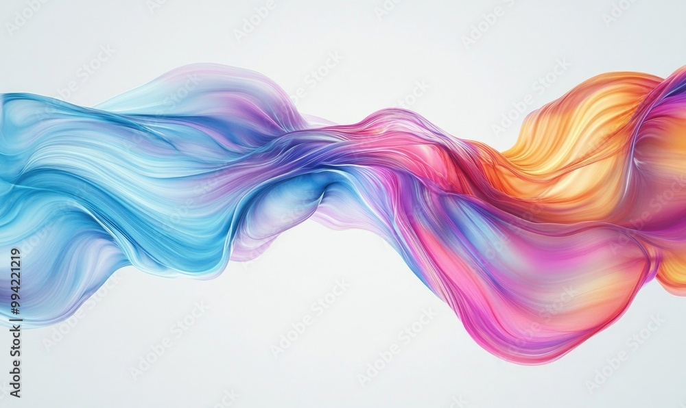 Poster fluid liquid color mixing concept on a light grey backdrop featuring wave and swirl curves ideal for