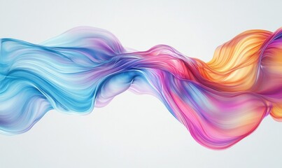 Fototapeta premium Fluid liquid color mixing concept on a light grey backdrop featuring wave and swirl curves ideal for abstract layouts in business presentations app wallpapers banners or posters