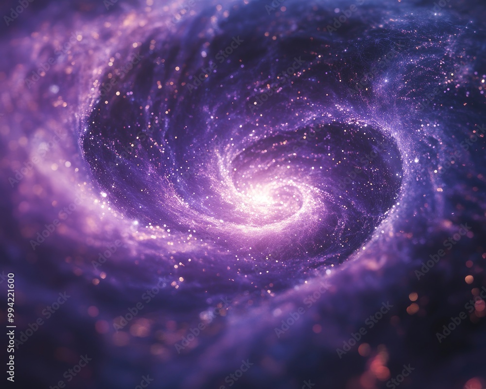 Poster vibrant fog vortex with sparkling particles in motion a cosmic spiral of luminescent elements creati