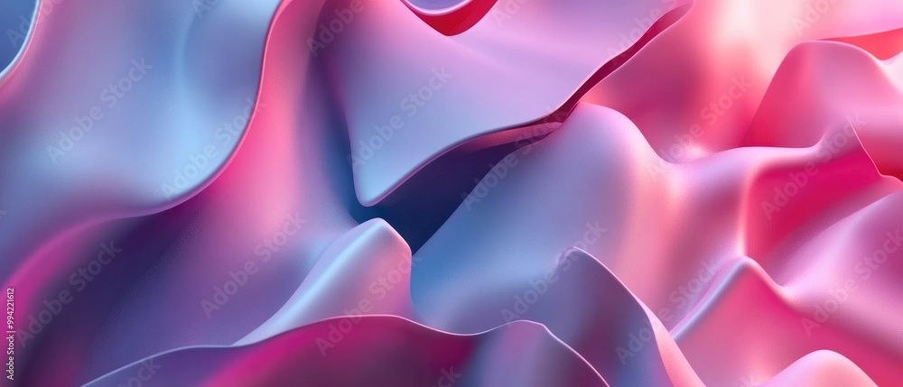 Poster abstract 3d geometric background with dynamic surfaces in motion