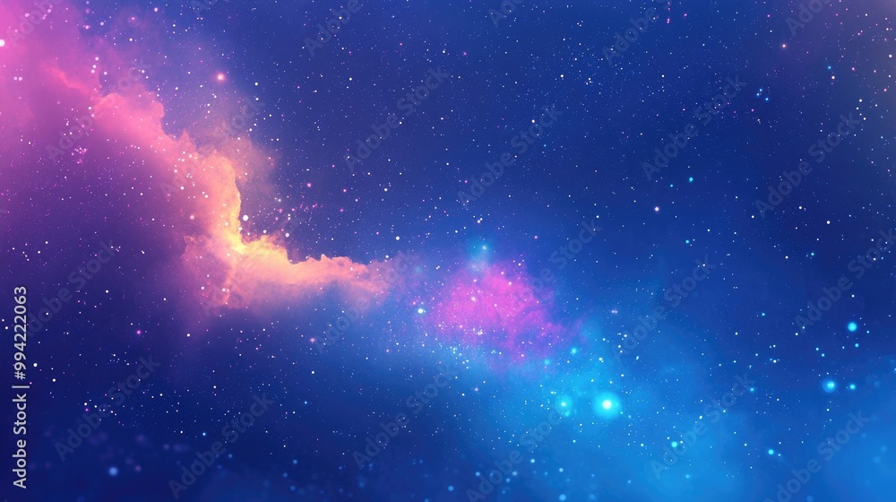Aufkleber vibrant abstract illustration featuring a dreamy space fantasy theme deep azure tones with blurred t