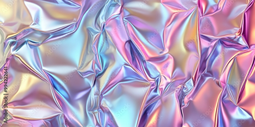 Aufkleber intricate glossy fractal design featuring a metallic multicolored texture with a holographic iridesc