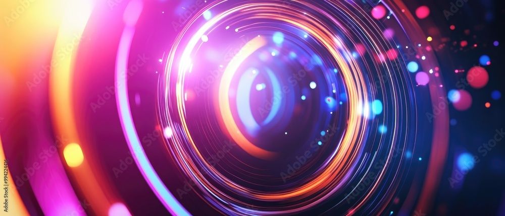 Poster abstract circular light effect backdrop