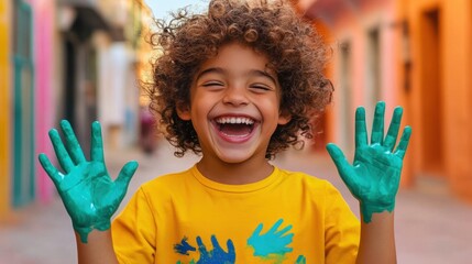 The Joyful Child with Paint