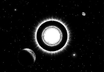Space landscape with scenic view on planet and stars made with r © swillklitch