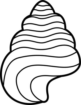 recommend clip art: Whelk shell outline doodle illustration vector
