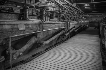 historic machinery of a abandoned mining site