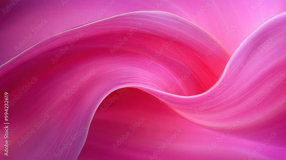 Poster   A close-up of a pink background with a wavy design at the top and bottom of the image