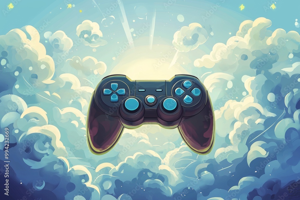Poster cg cloud gamming controller concept render video