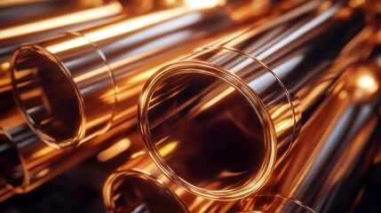 Naklejka premium The Shiny Copper Pipe Display