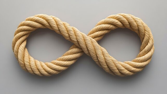 A knot of rope on a gray background