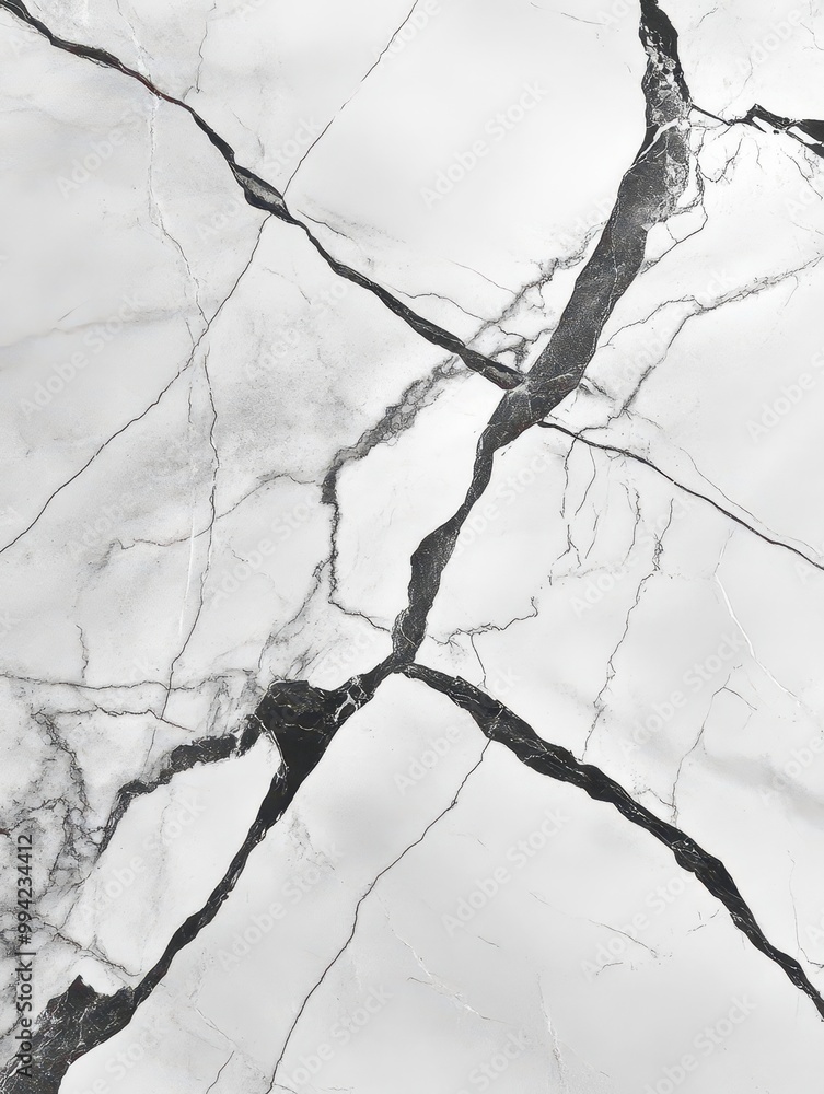 Poster a minimalist black and white marble texture with delicate veins running through, creating high contr