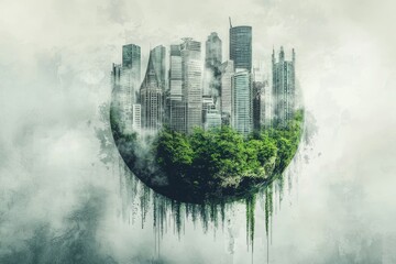 A globe, nature, and eco-friendly environment are depicted in this concept of the world environment and earth day. Stock image