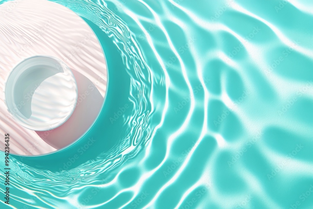 Poster there are ripples on the surface of blue water. defocus blurred transparent blue colored clear calm 