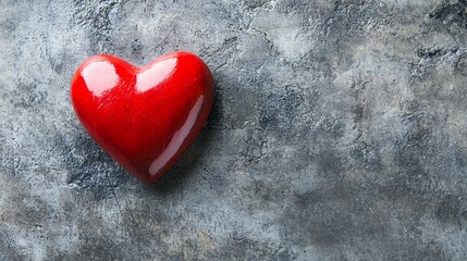 Fototapeta premium Vibrant Red Heart Standing Out in Monochrome