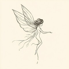A fairy with wings flying